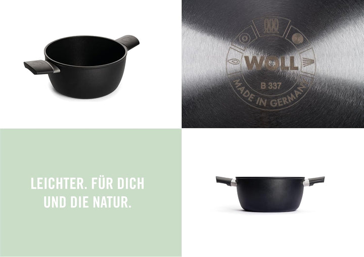 Woll Eco Lite Topf - Induktiv -, Ø 20 cm, 10 cm hoch, 3 Liter, mit 2 Seitengriffen - Geeignet für al