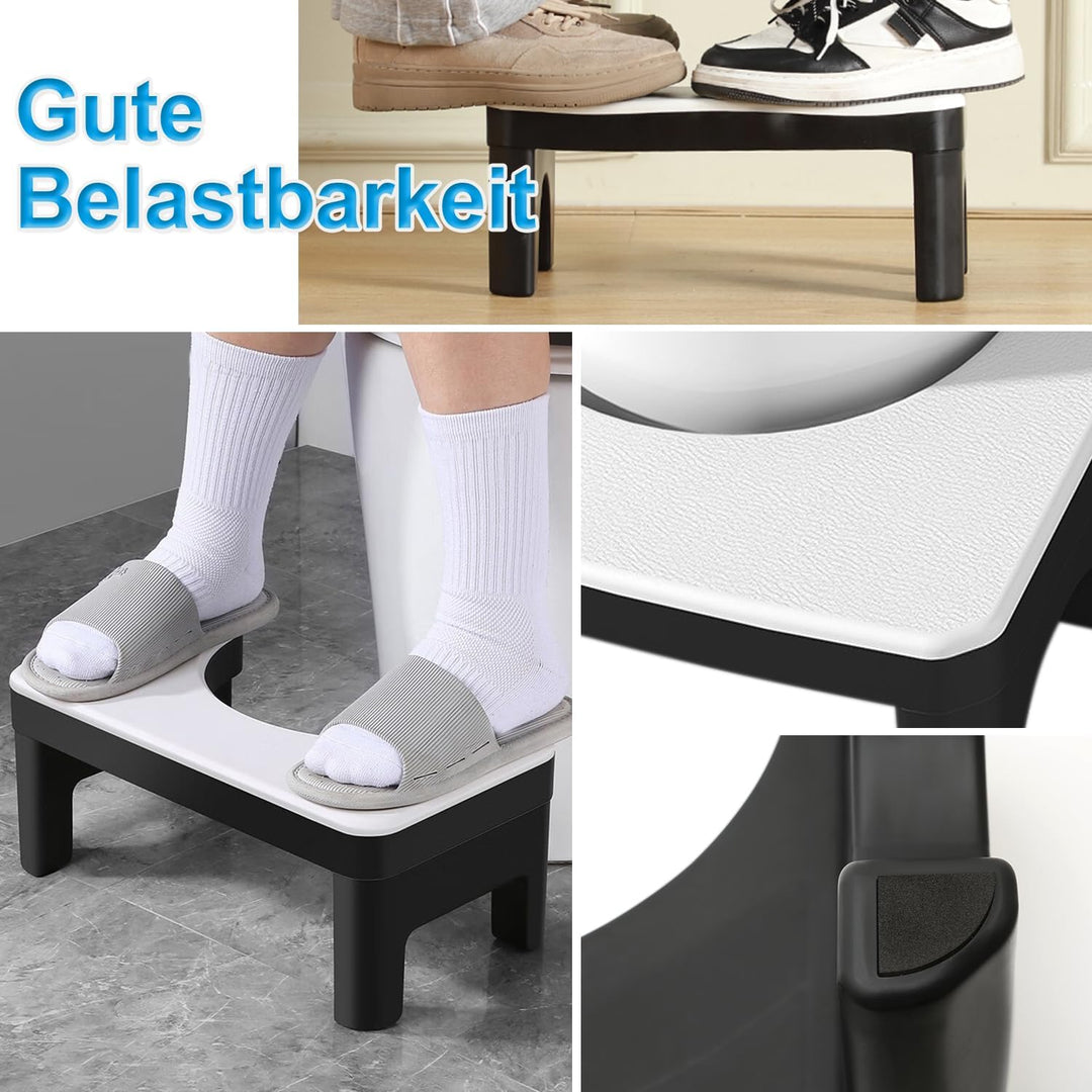 Toilettenhocker Klappbar Hoch, Staubfrei und rutschfest WC Hocker Erwachsene und Kinder, Eingedickte