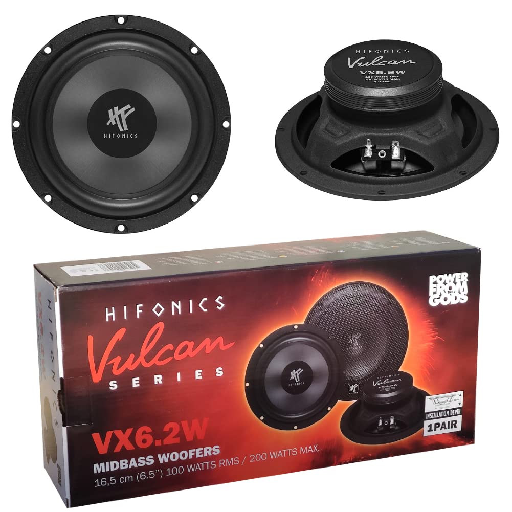 2 tieftöner kompatibel mit HIFONICS Vulcan Series VX6.2W 16,5 cm 165 mm 6,5" Durchmesser 100 watt rm