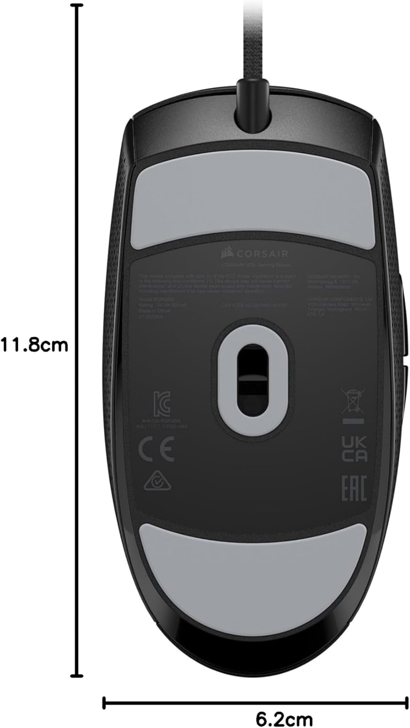 Corsair M55 Leichte FPS-Gaming-Maus mit Kabel – 16.000 DPI – Sechs Programmierbare Schaltflächen – T