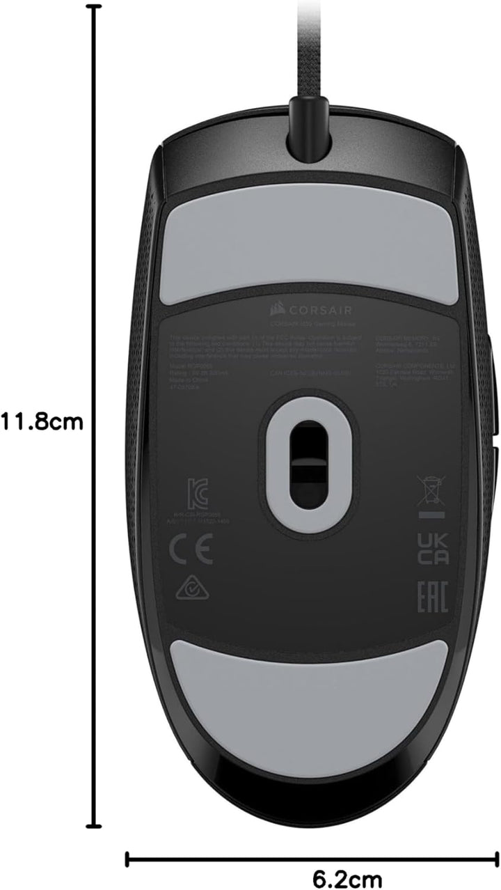 Corsair M55 Leichte FPS-Gaming-Maus mit Kabel – 16.000 DPI – Sechs Programmierbare Schaltflächen – T