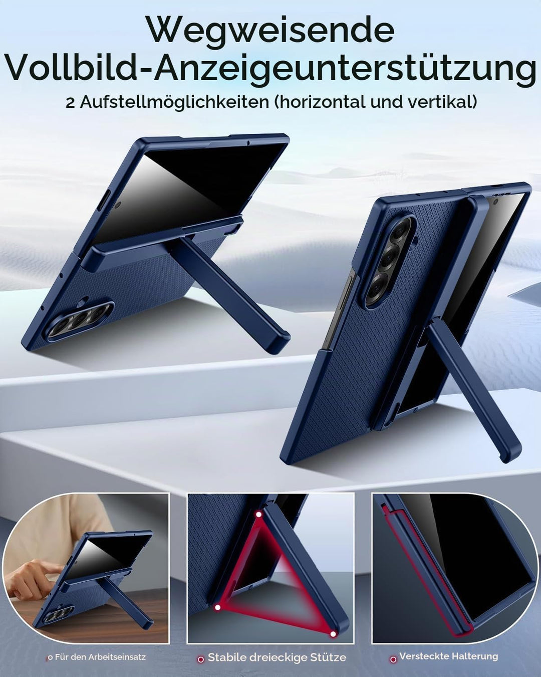 Miimall Kompatibel mit Samsung Galaxy Z Fold 7 Hülle mit Displayschutz Privacy, Hart PC rutschfest K