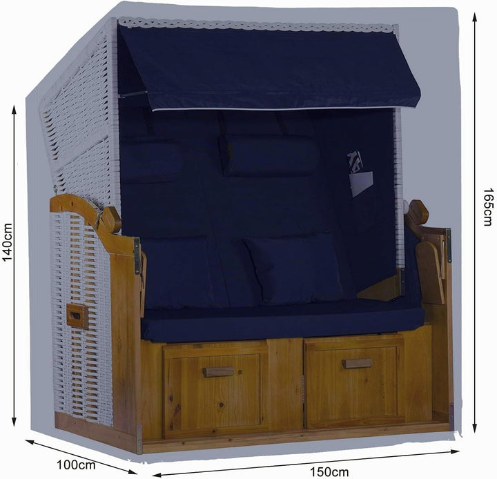 Hentex Cover Strandkorb Abdeckung Winterfest und Wasserdicht, Sonnencreme, UV- Beständig Strandkorb