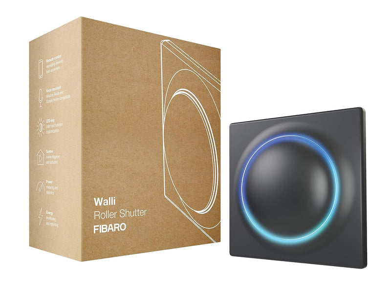 FIBARO Walli Roller Shutter / Z-Wave Plus Smart Home Unterputz Rolladenschalter, Anthrazit, FGWREU-1