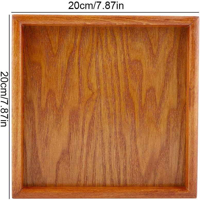 Teetablett aus Holz, Eleganter Servierteller aus Massivem Holz für Tee, Kaffee, Sushi, Snacks, für Z
