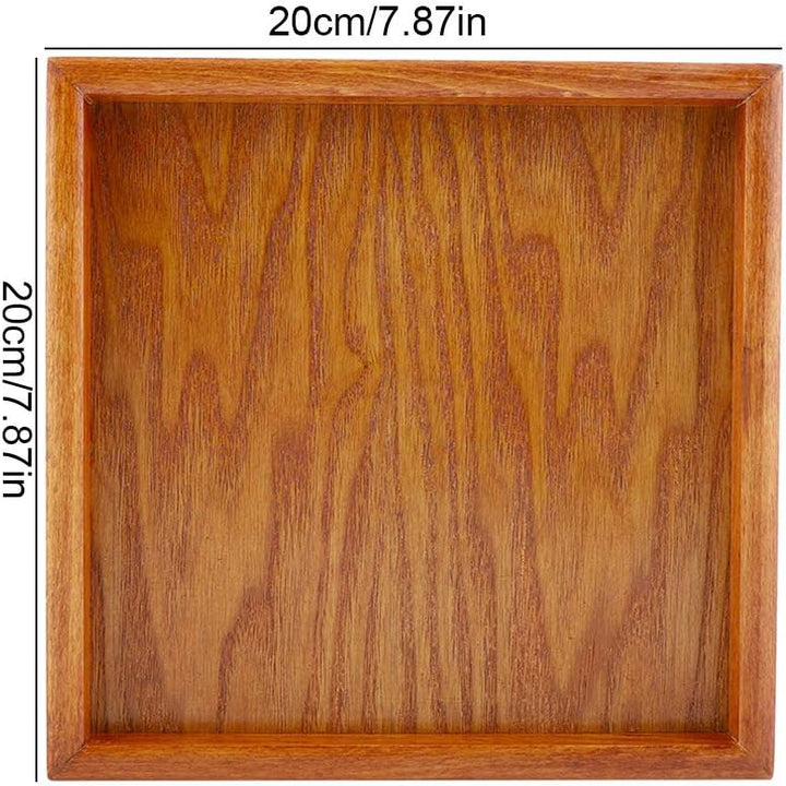 Teetablett aus Holz, Eleganter Servierteller aus Massivem Holz für Tee, Kaffee, Sushi, Snacks, für Z