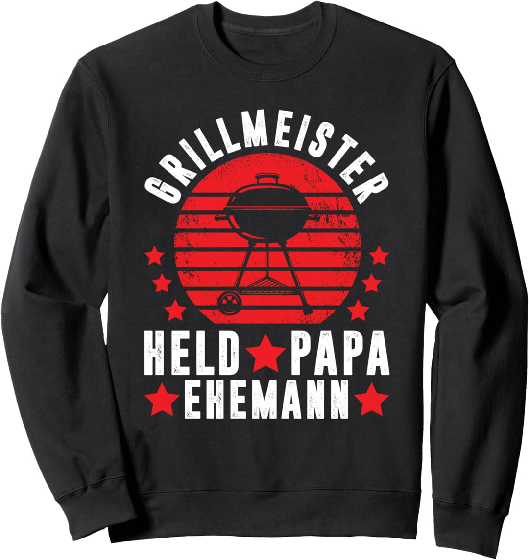 Grillmeister Held Papa Ehemann Dad Geschenk Sweatshirt
