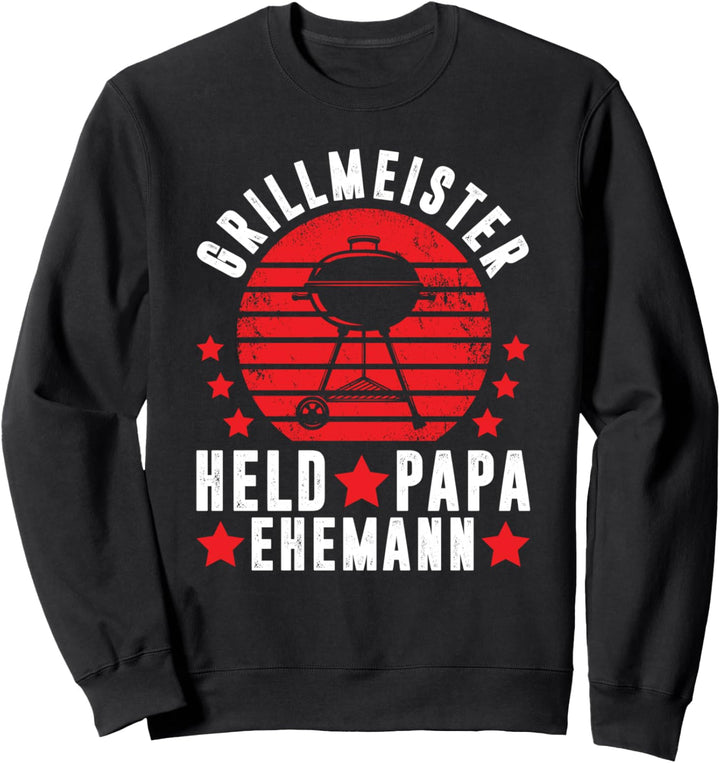 Grillmeister Held Papa Ehemann Dad Geschenk Sweatshirt