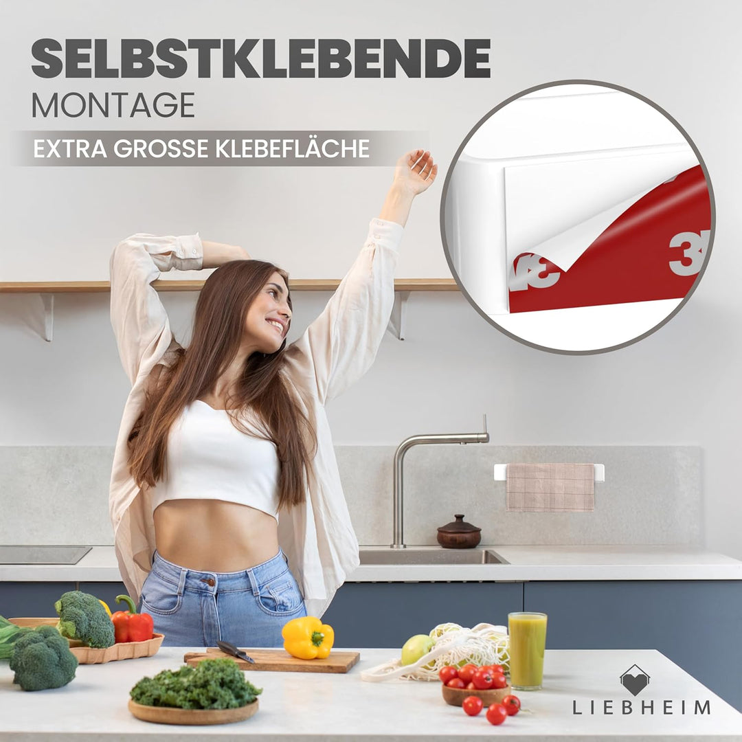 Handtuchhalterung Ohne Bohren - Handtuchhalter Wand - Handtuch Aufbewahrung Weiss - Handtuchstange B