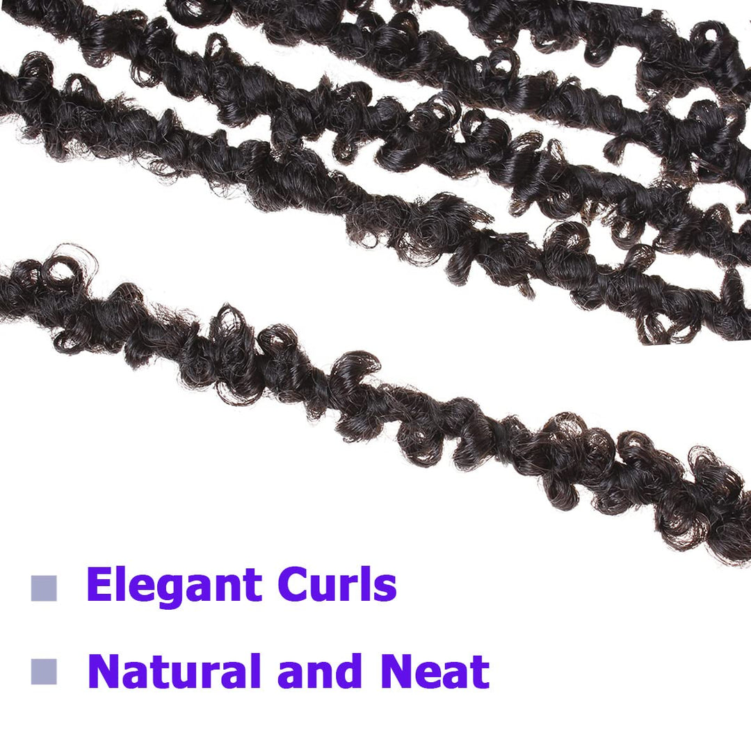 Leeven 12 Zoll Butterfly Faux Hair 6 Packs Pre Looped Distressed Locs Crochet Braids Hair Extensions