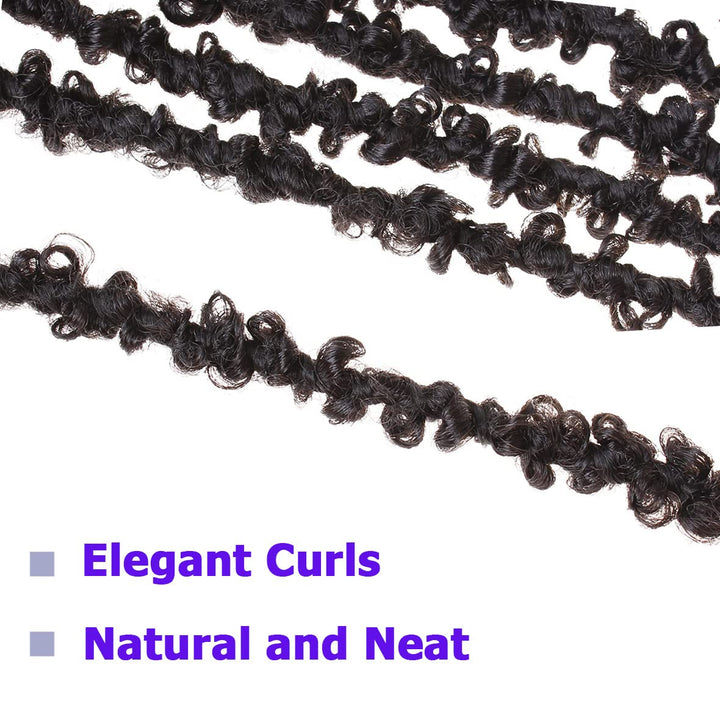 Leeven 12 Zoll Butterfly Faux Hair 6 Packs Pre Looped Distressed Locs Crochet Braids Hair Extensions