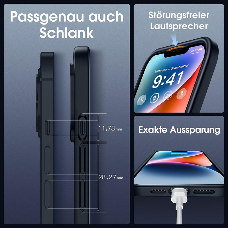 CASEKOO Matt Power für iPhone 13 Hülle, iPhone 14 Hülle [TOP Militärschutz] Stossfeste Kratzfeste Sc