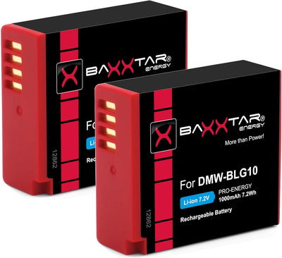 Baxxtar Pro DMW-BLG10-E DMW-BLE9-E BP-DC15-E Akku-Pack/echte 1000mAh / mit Ladegerät Mini 18572 USB