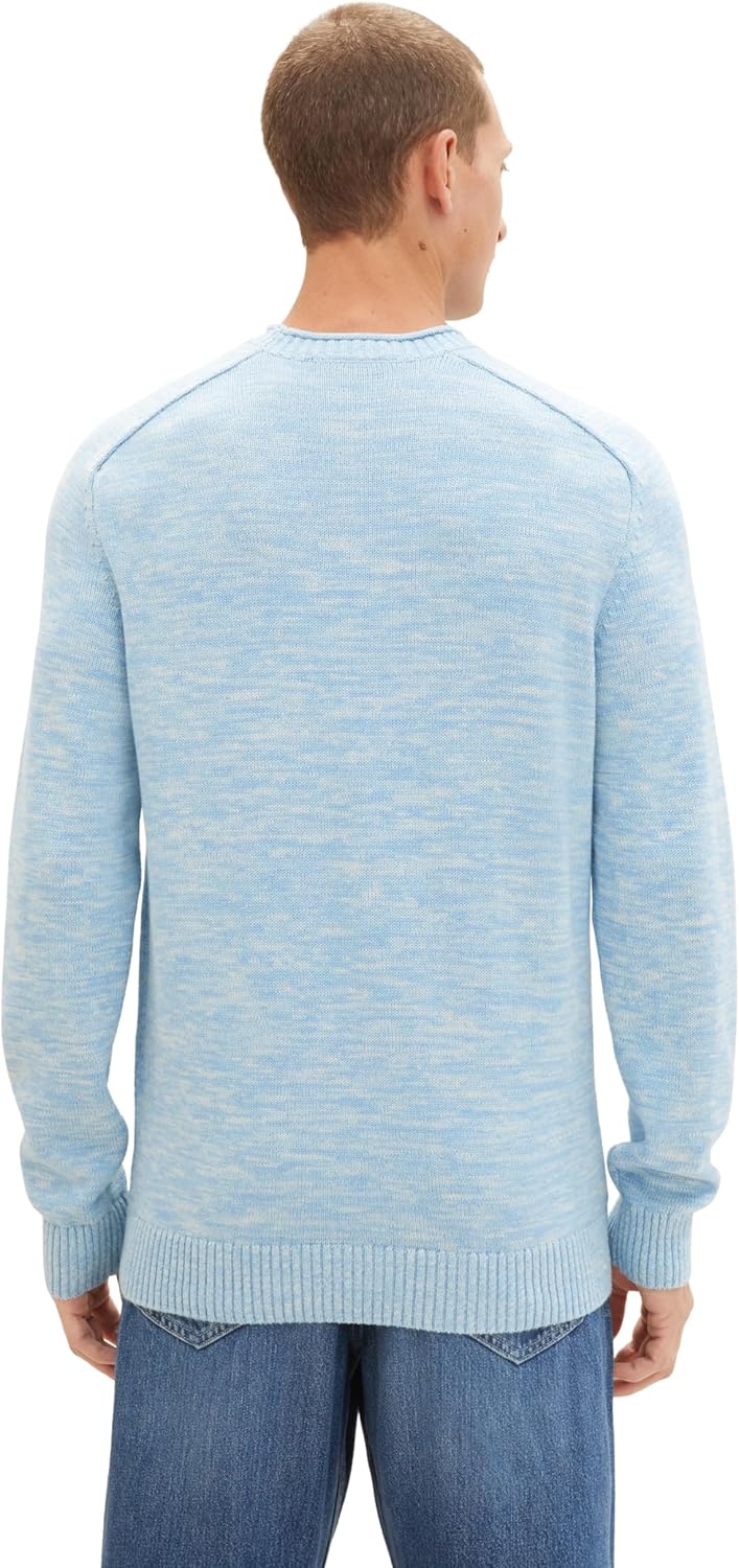 TOM TAILOR Herren Pullover, XXL 34253 - Washed Out Middle Blue Mouline