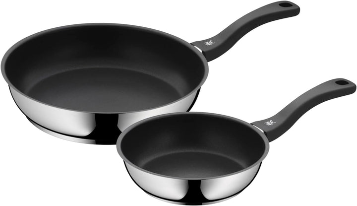 WMF Devil Pfannenset 2-teilig, Bratpfanne 28 cm + 20 cm, Pfanne Induktion, Cromargan Edelstahl besch