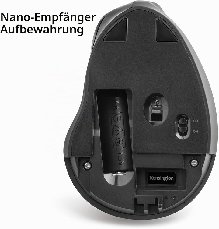 Kensington Kabellose ergonomische vertikale Maus, Wireless Pro Fit Ergo Vertikale Computermaus mit S