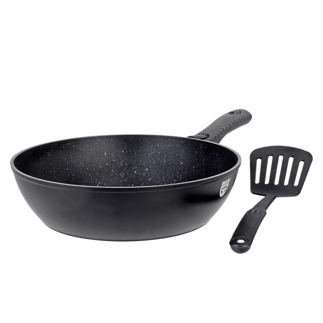 GRÄWE Pfanne Aluminium 28 cm, mit abnehmbarem Griff inkl. Pfannenwender inkl. Wender, ohne Deckel, i