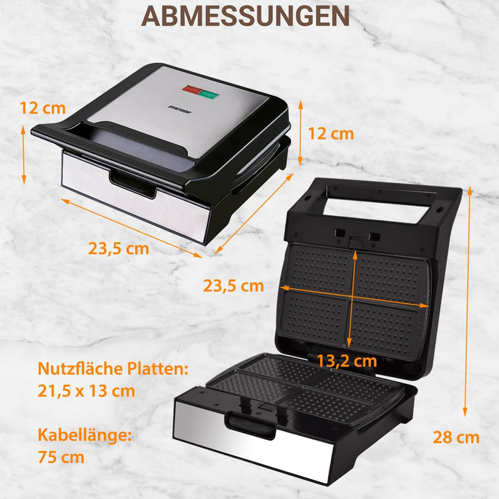 Syntrox Germany Ice Cream Sandwich Maker MM-1400W mit herausnehmbaren Backplatten