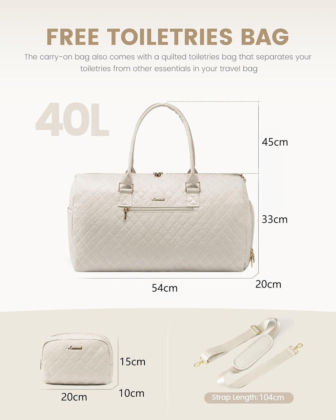 LOVEVOOK Reisetasche Sporttasche Damen, Weekender Travel Bag Kliniktasche Geburt mit Kulturtasche, S