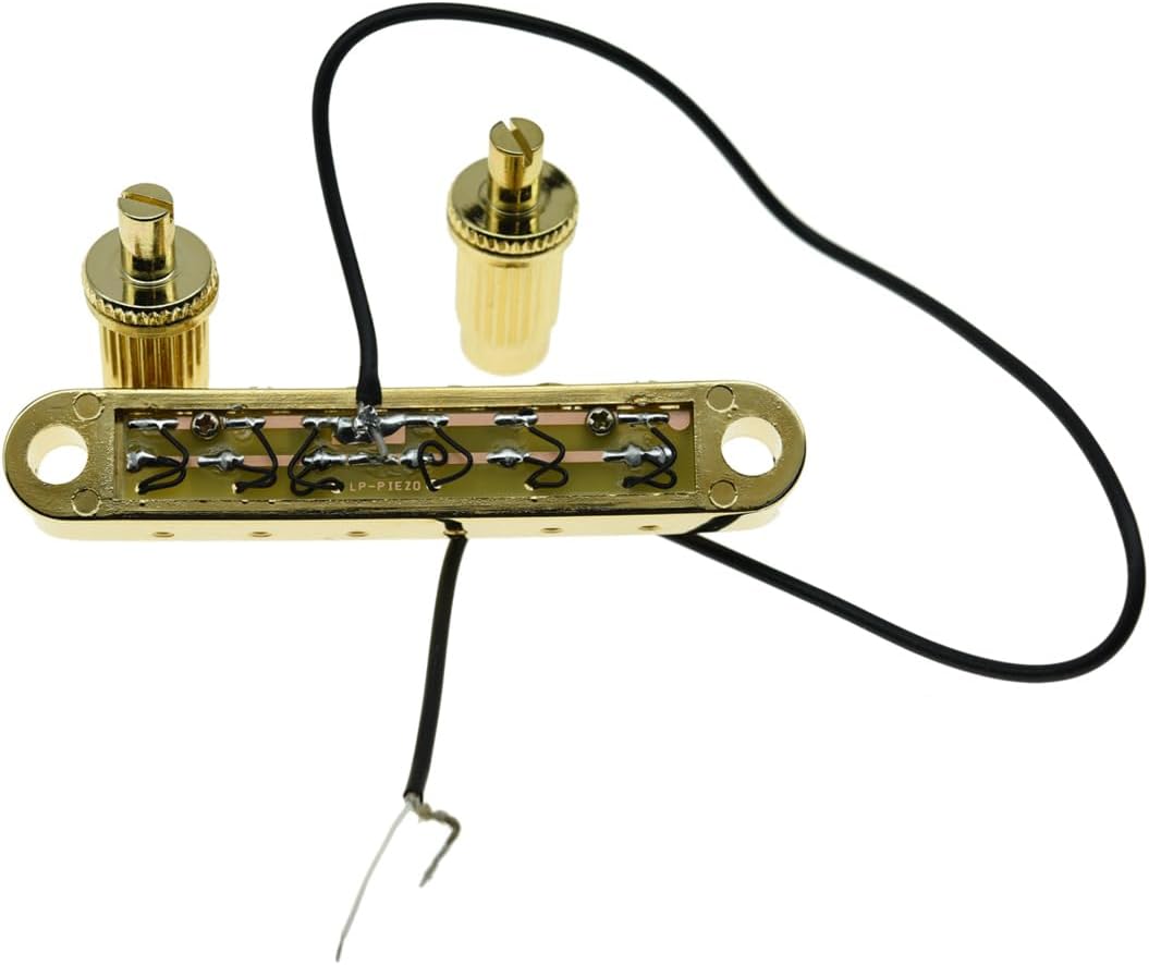 KAISH Tune-o-Matic Piezo Gitarre Bridge Pickup LP Piezo Guitar Bridge Pickup für Les Paul Gold, gold
