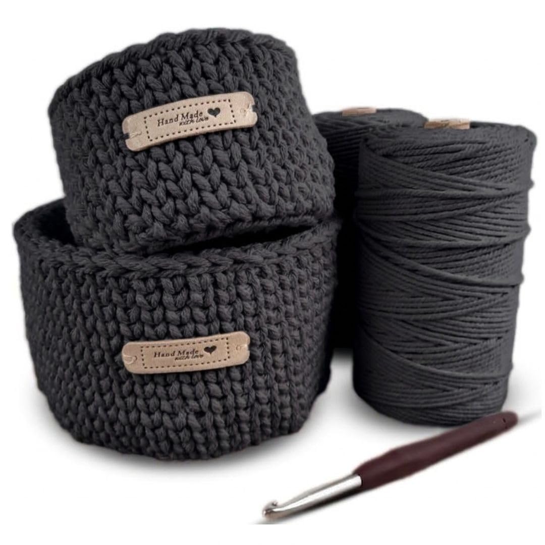 LIDAM 2 Körbe häkeln aus Baumwollgarn| Häkelset für Anfänger +Videoanleitung | Baumwollstrickschlauc