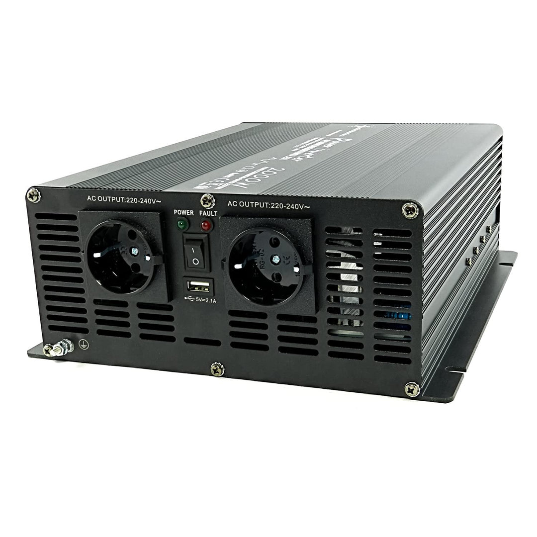 SOLARTRONICS Spannungswandler NM2000 12V 2000 Watt SCHWARZ - 4000 Watt Spitzenleistung - Wechselrich