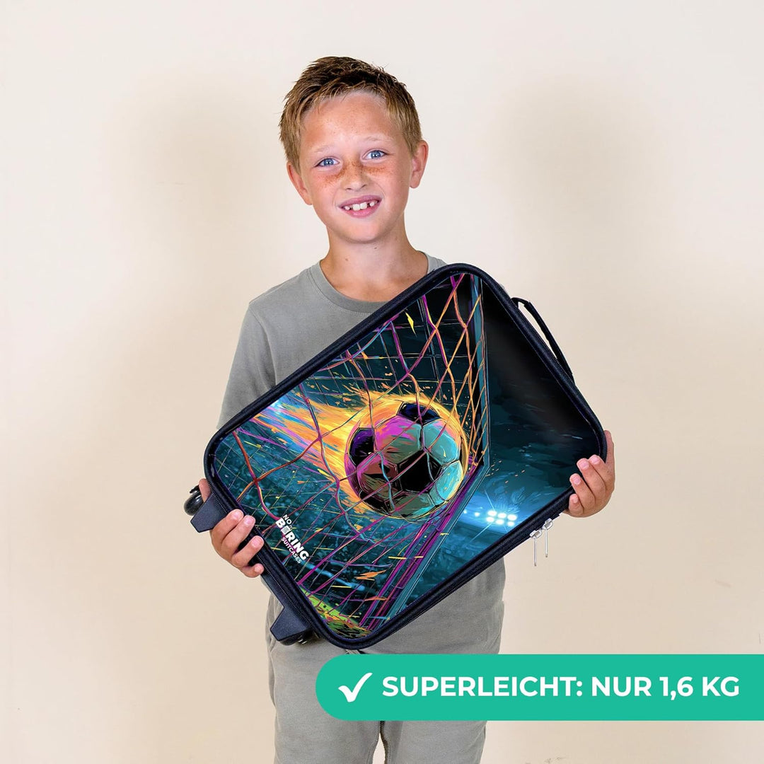 Kinderkoffer Klein Reise Trolley 48x31x19 cm Rollkoffer Kleiner Kinder Koffer mit LED Rollen Kindert