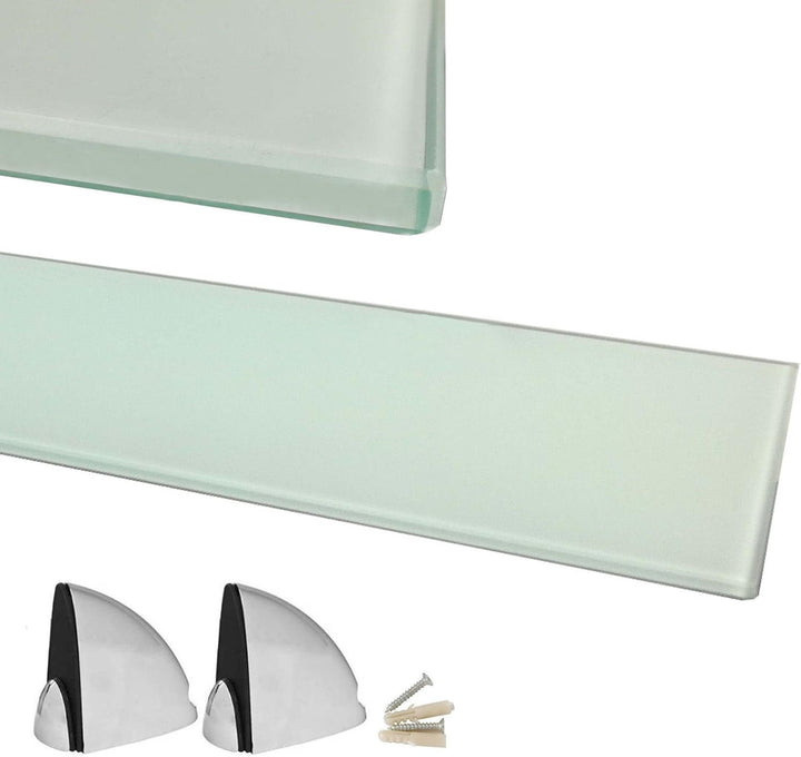 Euro Tische Glas Wandregal 60x17.8cm Badregal, Glas Regal für Badezimmer, Duschregal mit 6mm ESG Sic