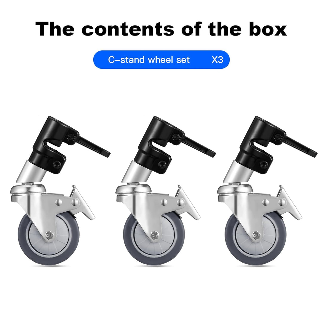 Soonpho 3 Stück C Stand Rollen Stativrollen für Stativ Wheels Stativ Wheels C Ständer Professional L