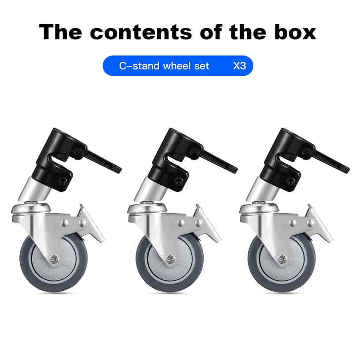 Soonpho 3 Stück C Stand Rollen Stativrollen für Stativ Wheels Stativ Wheels C Ständer Professional L