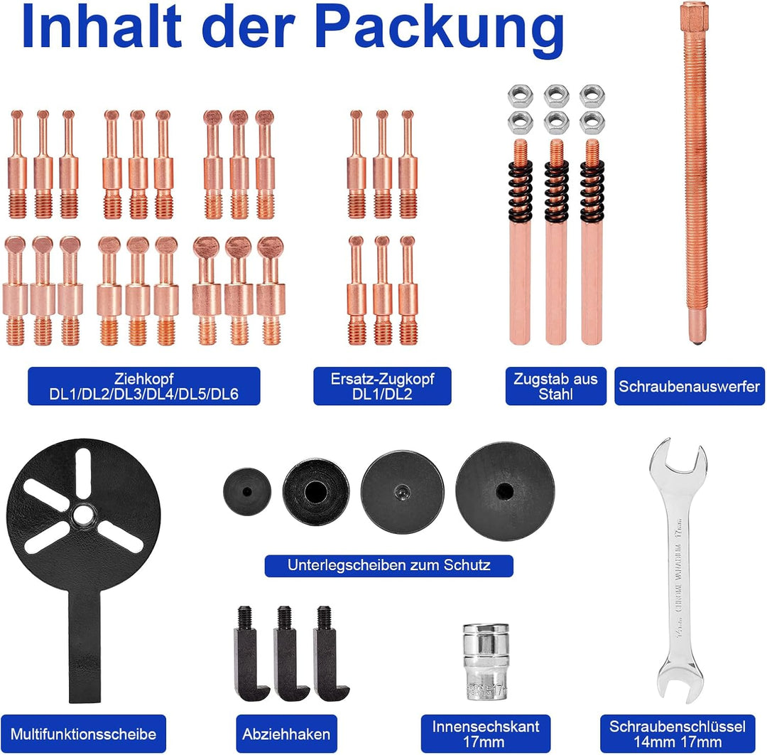 38-in-1 Lagerabzieher Set, Dreiarm Innenlager Abzieher Werkzeug, Kugellager Innenabzieher mit 6 Grös