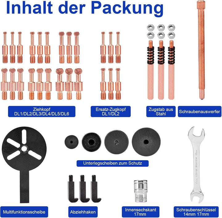 38-in-1 Lagerabzieher Set, Dreiarm Innenlager Abzieher Werkzeug, Kugellager Innenabzieher mit 6 Grös