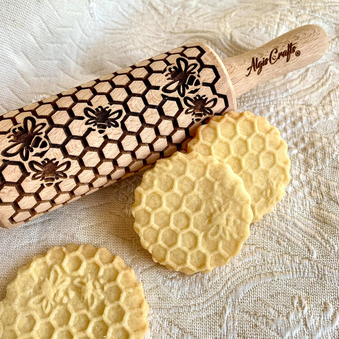 WILD 3-er SET Kinder Nudelhölzer. Nudelholz mit muster für Gebäck und Keramik von Algis Crafts 3-er