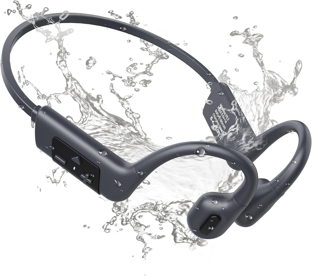 MONODEAL Kopfhörer Schwimmen, IP68 Knochenschall Kopfhörer Bluetooth 5.3 Sport Bone Conduction Kabel