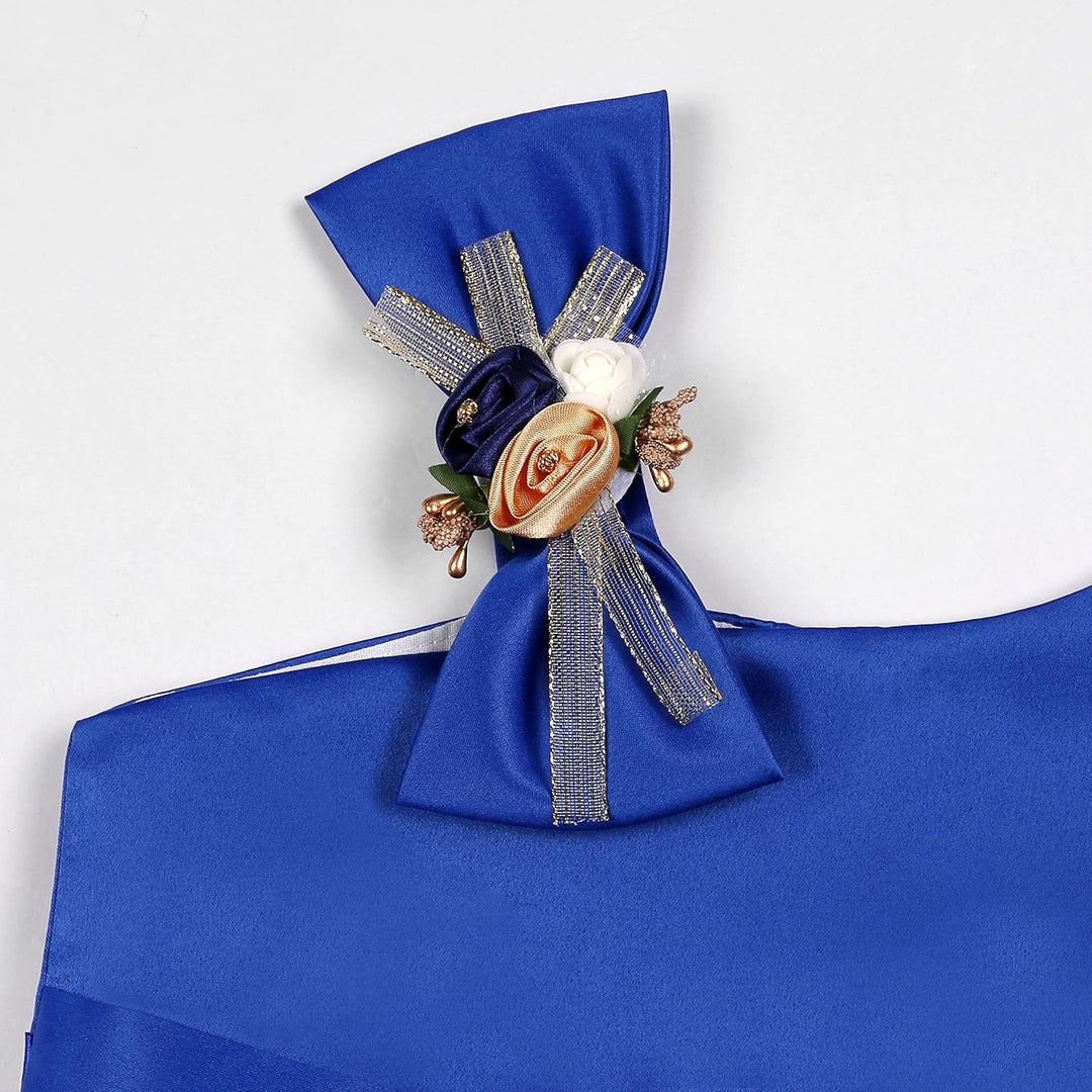 BUNNY LULU Mädchen Kleid mit schräger Schulter, Brautjungfer, Hochzeit, Prinzessin, Kinder, Schleife