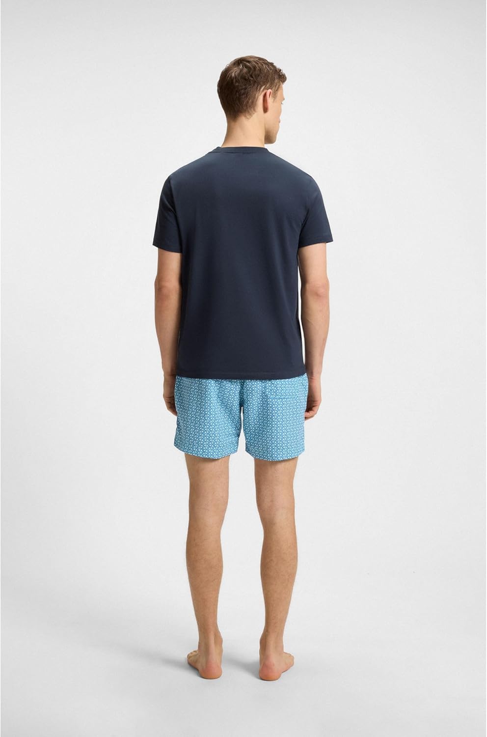 BOSS Herren T-Shirt RN Relaxed-Fit T-Shirt aus Bio-Baumwolle mit Kontrast-Logo Dunkelblau XL