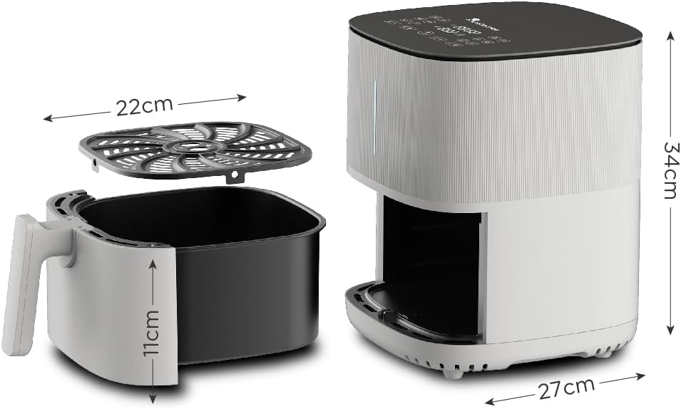 MasterPRO BY CARLO CRACCO - Luftfritteuse 1500W 5L - 12 Programme - LED Touch Control - App Steuerun