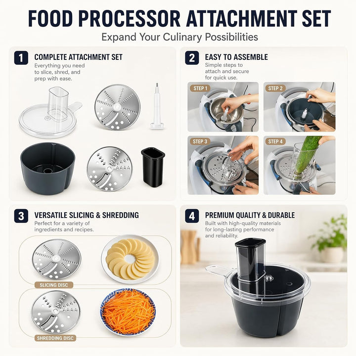 Gemüseschneider elektrisch für Thermomix TM5 TM6, Küchenmaschine Container Cutter Kit, Vegetable Cho