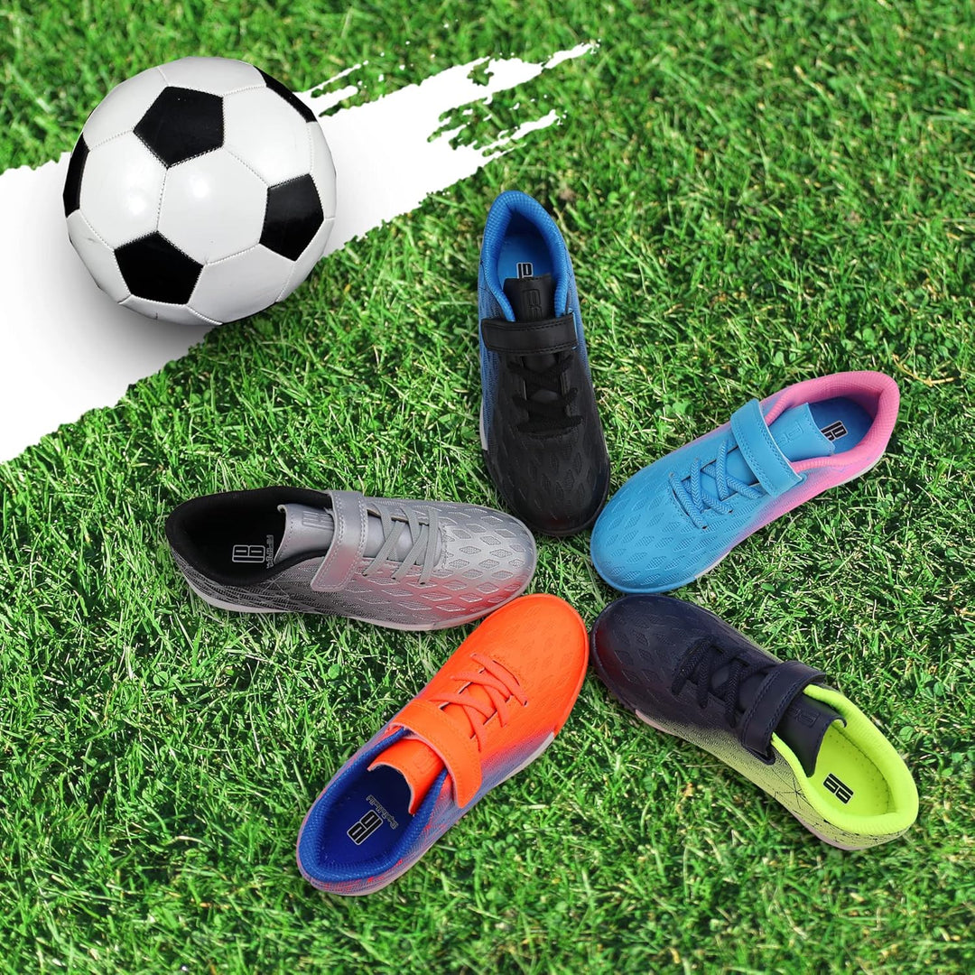 JABASIC Hallen Fussballschuhe Kinder Jungen Mädchen Fussballschuhe Kinder Kunstrasen, 29 EU Orange B