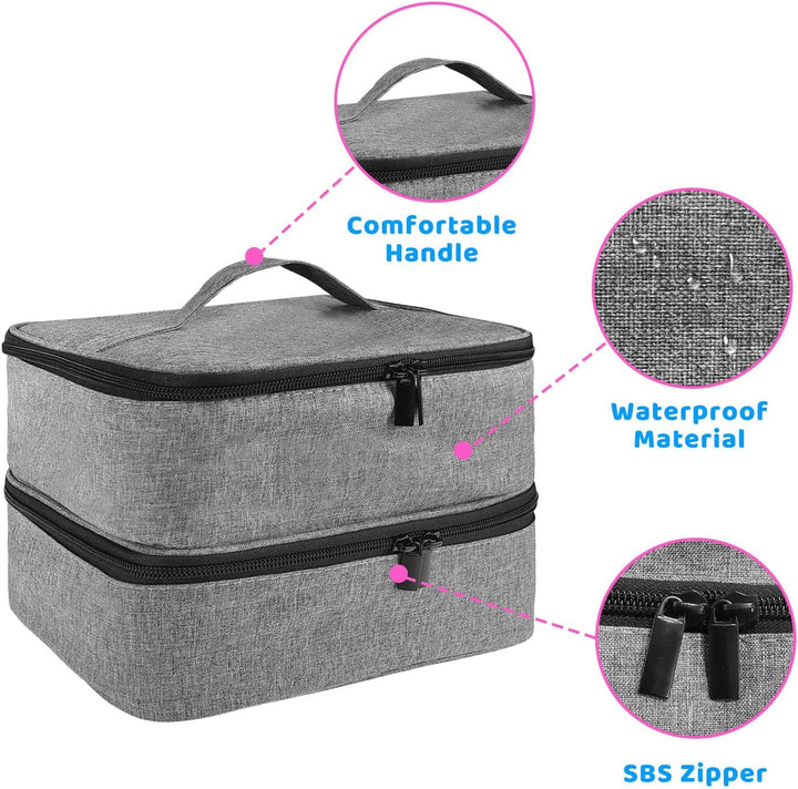 Nagellack Organizer Tasche, Doppelschicht Nagellack Aufbewahrung Box, Organizer Koffer für Nageldesi