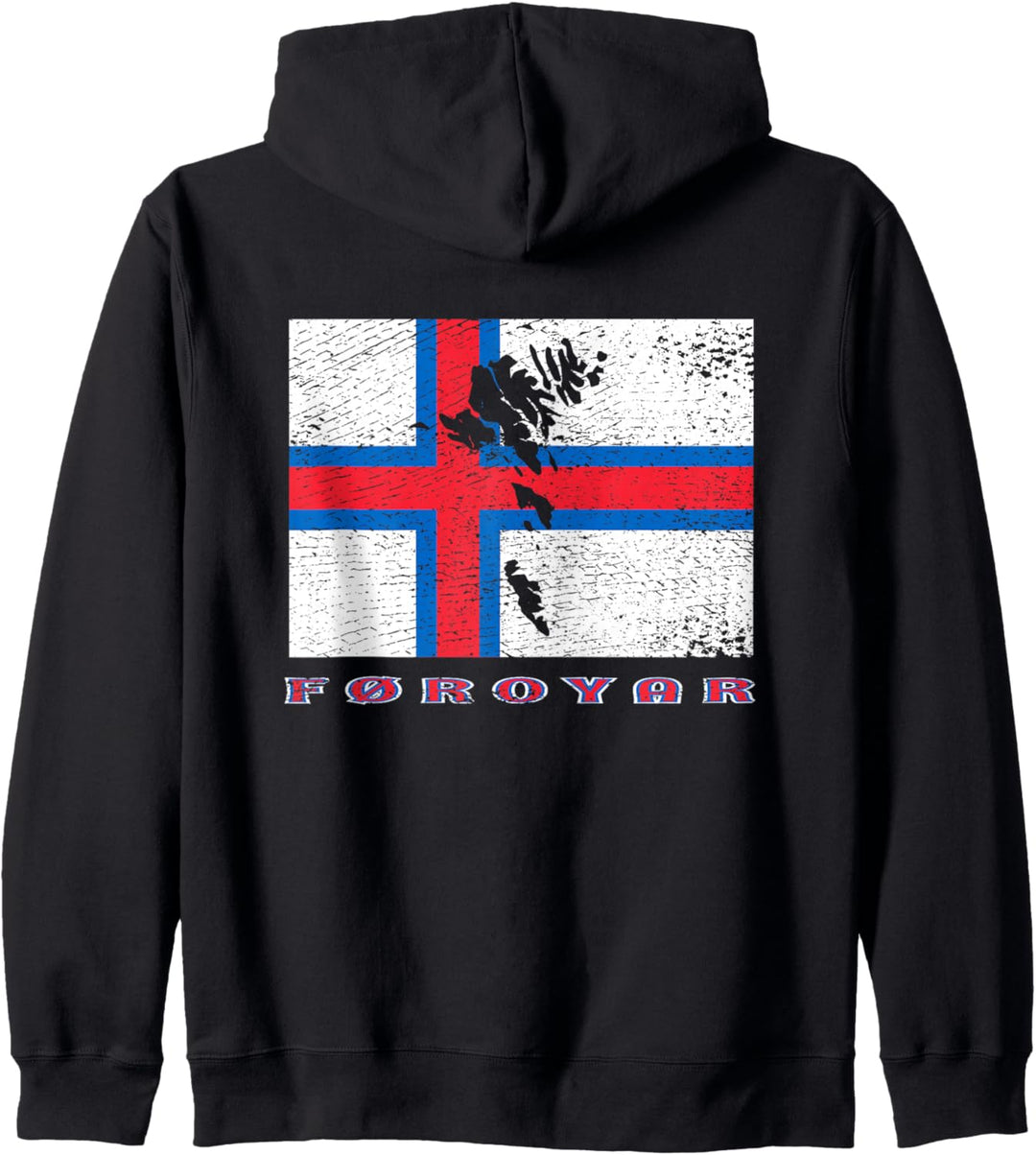 Färöer Inseln Flagge Umriss Silhouette Urlaub Reise Foroyar Kapuzenjacke