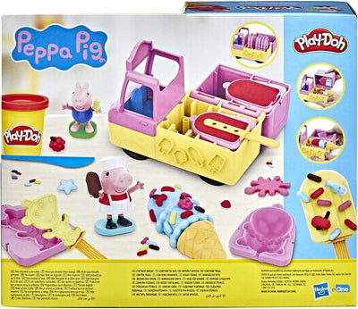 Play-Doh Peppas Eiswagen Spielset, Peppa und Schorsch Figuren und 5 Dosen, Multicolour, Einheitsgrös