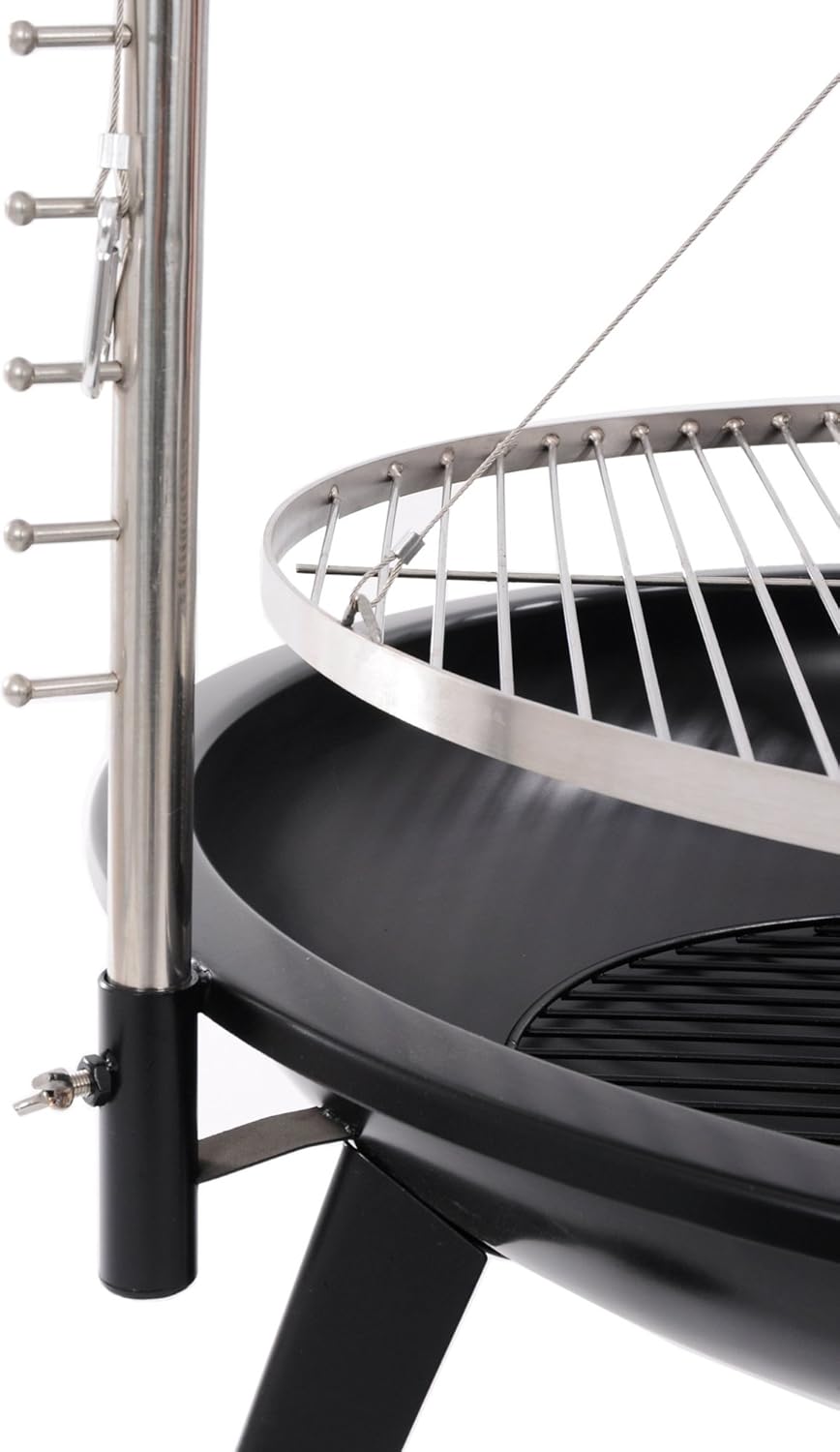 BBQ 65 cm Schwenk Grill Feuerschale Edelstahl Smoker Dreibein Designgrill Schwenkgrill