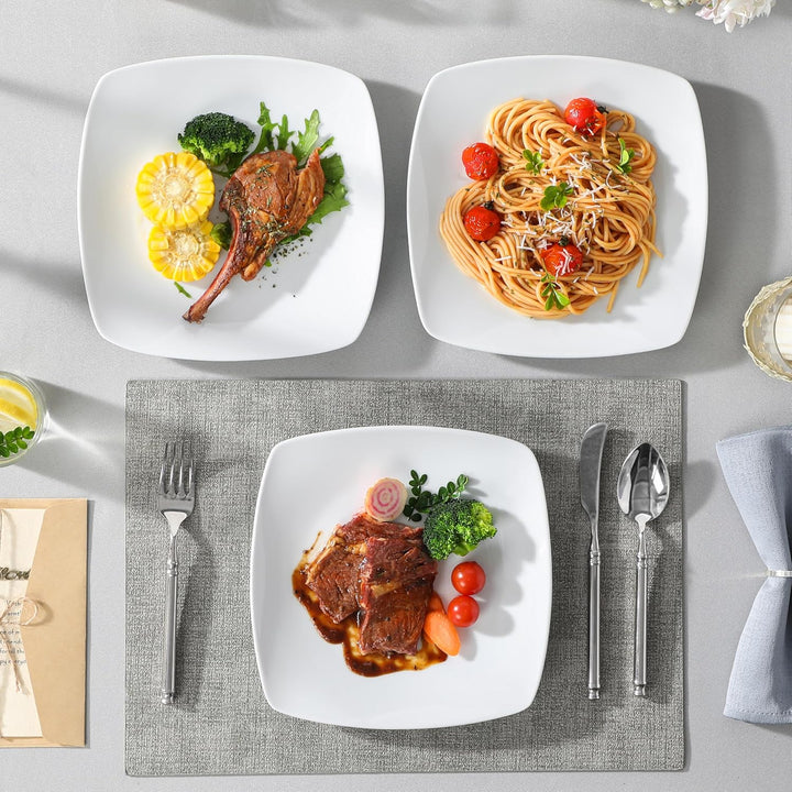 MALACASA, Serie Julia, 12 TLG. Set KLEIN Flachteller Porzellan Essteller Speiseteller für 12 Persone