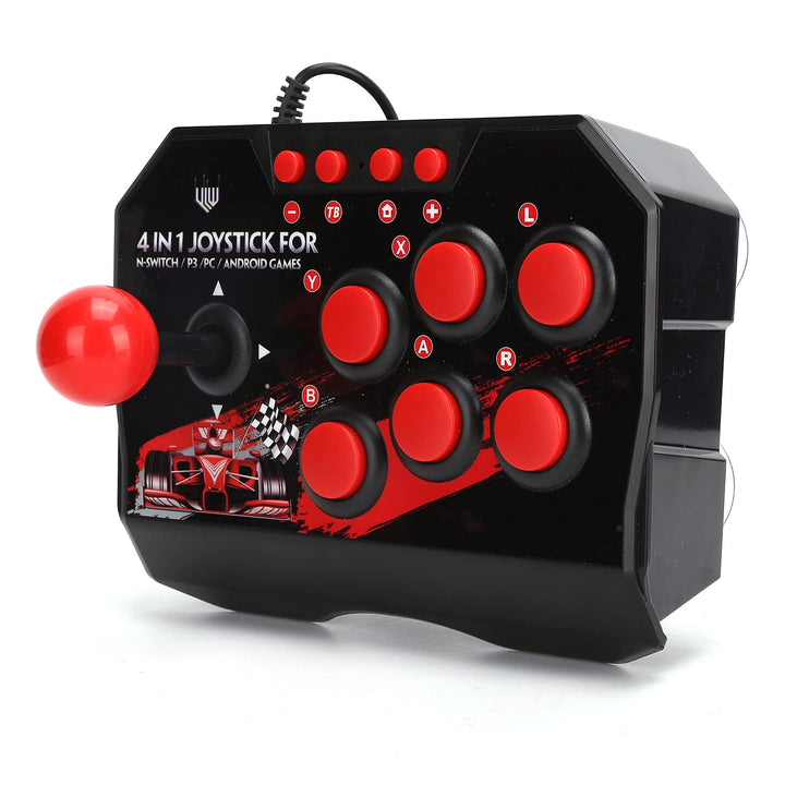 Universal Arcade Fight Stick für Switch/PC/PS3, mit USB Port, Ergonomisches Design, Schwarzes und Ro