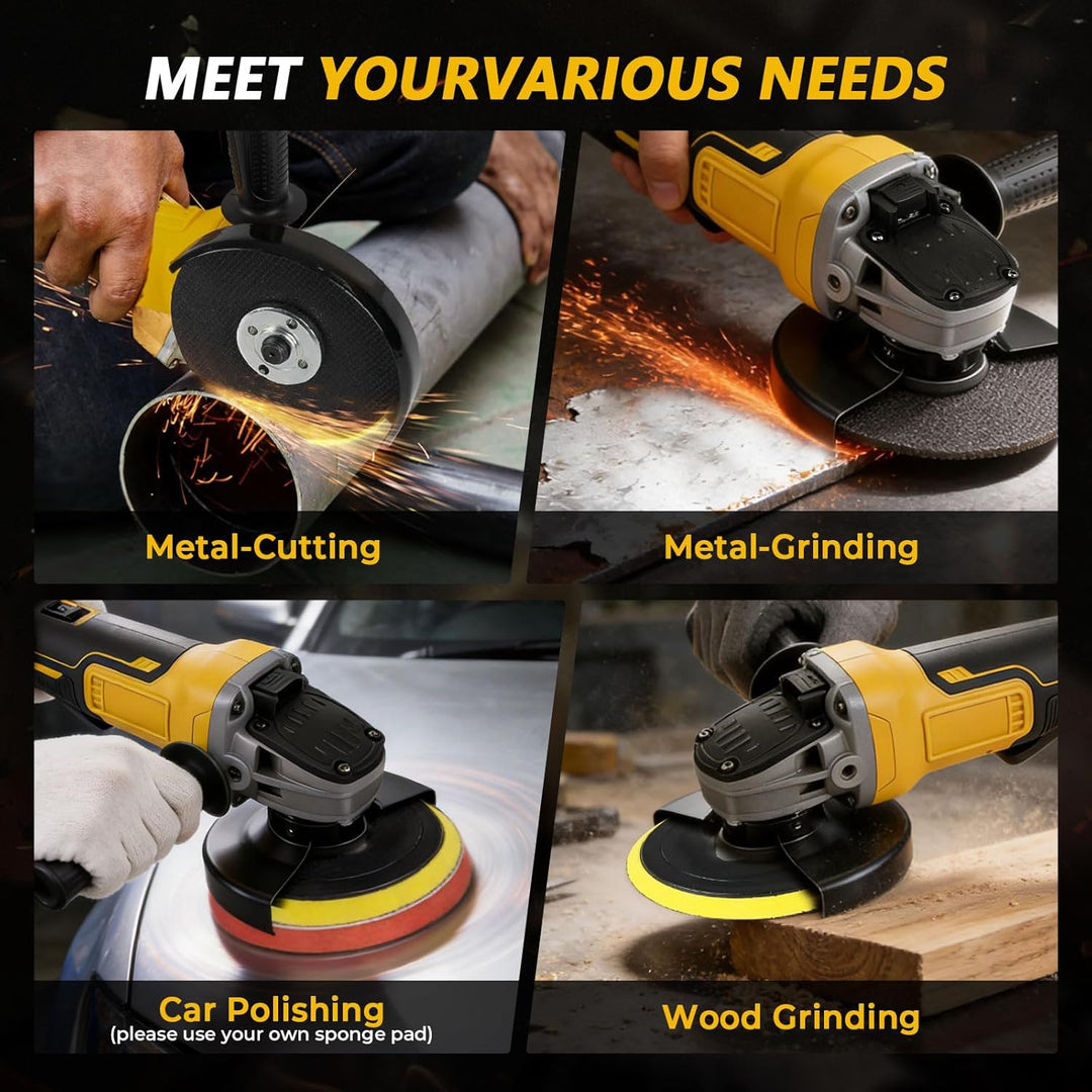 Akku-Winkelschleifer für Dewalt 18 V 20 V, 125 mm, 8500 U/min, bürstenlos, elektrisch, 3-Gang-Schlei