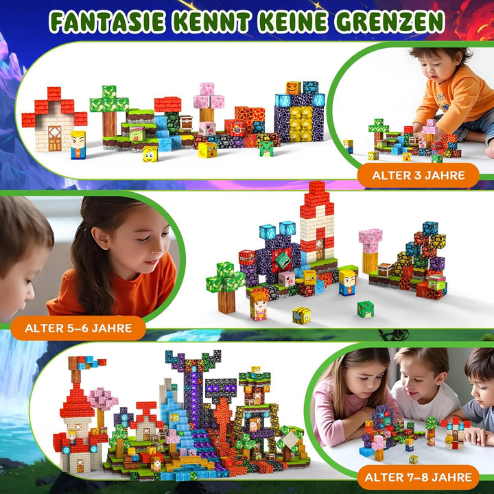 Magnetische Bausteine 100 PCS 2CM Magnetbausteine für Kinder ab 3 Jahre Blocks, Montessori Spielzeug