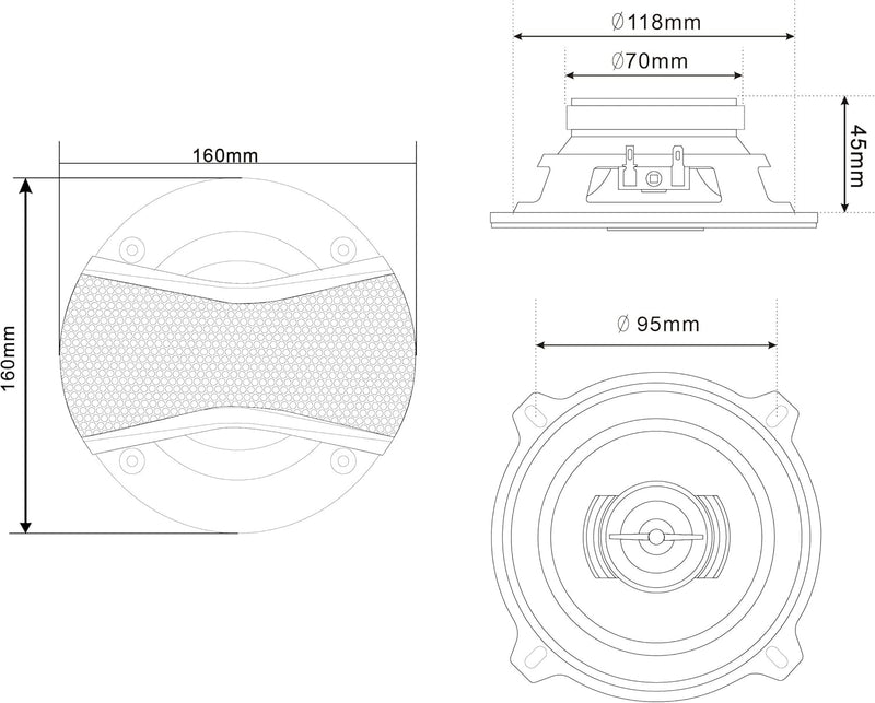 Caliber Auto Lautsprecher Set 100W - 2er Set Lautsprecher Auto - Koaxial Lautsprecher 2-Wege - Inklu