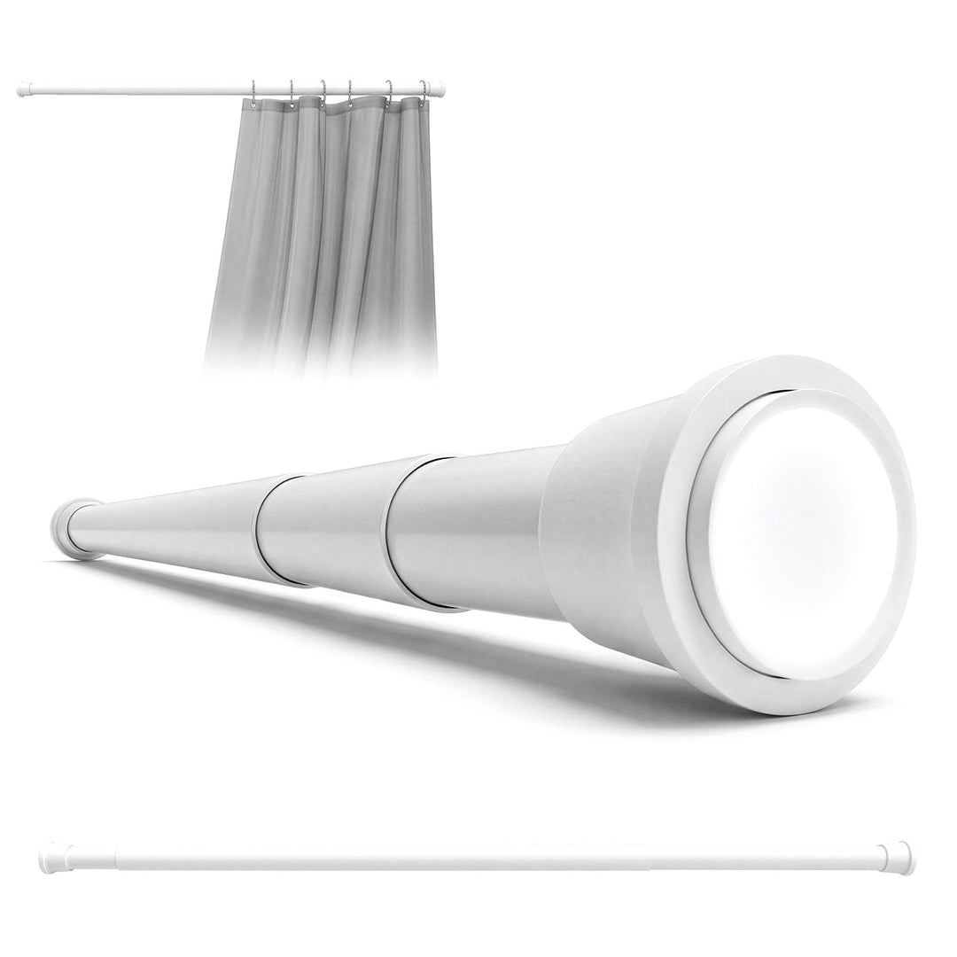 Aquabad® Hastaflex Teleskop 190-300 cm Duschvorhangstange ohne Bohren, Weiss, für Dusche und Fenster