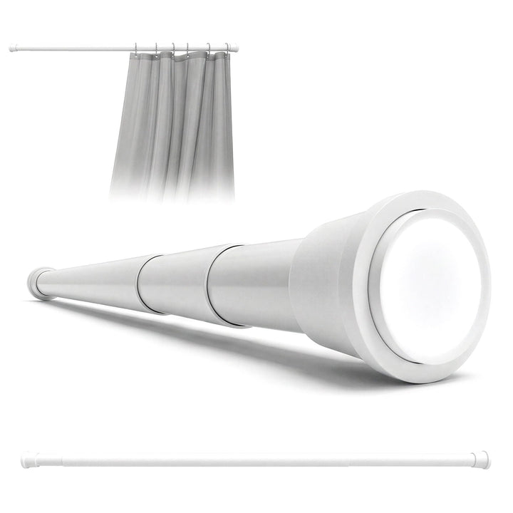 Aquabad® Hastaflex Teleskop 190-300 cm Duschvorhangstange ohne Bohren, Weiss, für Dusche und Fenster